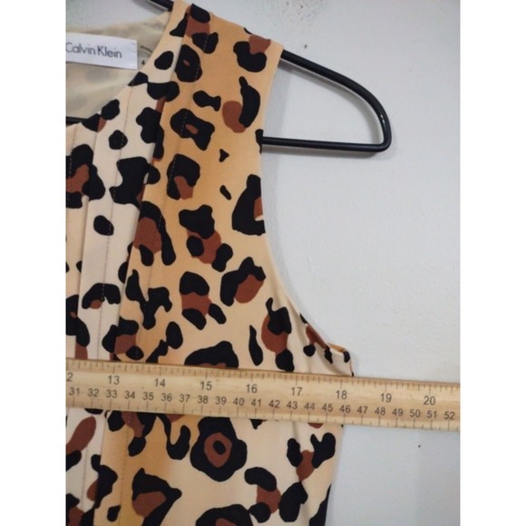 Calvin Klein Cheetah Print Pleated Sleeveless Dress Size 4 - Picture 7 of 7